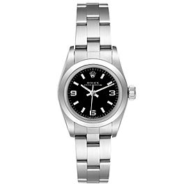 Rolex Oyster Perpetual Steel Black Dial Ladies Watch