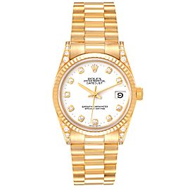 Rolex President Midsize Yellow Gold Diamond Ladies Watch 68238