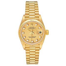 Rolex President Datejust Yellow Gold Diamond Dial Ladies Watch