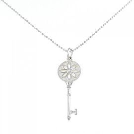 TIFFANY & Co 925 Silver Daisy Key Diamond Necklace E0159