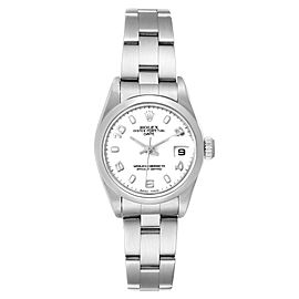 Rolex Date 26 White Dial Domed Bezel Steel Ladies Watch