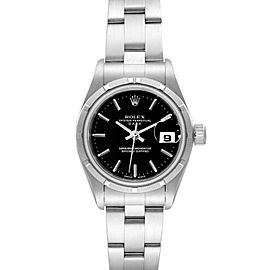 Rolex Date 26 Stainless Steel Black Baton Dial Ladies Watch