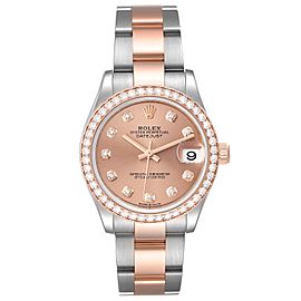 Rolex Datejust 31 Midsize Steel Rose Gold Diamond Watch