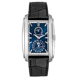 Patek Philippe Gondolo Day Date White Gold Blue Dial Watch