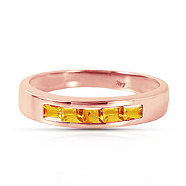 14K Solid Rose Gold Rings with Natural Citrines