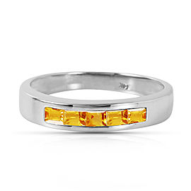 0.6 CTW 14K Solid White Gold Juliana Citrine Ring