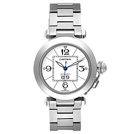 Cartier Pasha C Midsize Big Date Steel Watch White Dial