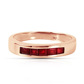 14K Solid Rose Gold Rings with Natural Ruby