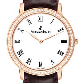 Audemars Piguet Jules Rose Gold White Dial Diamond Mens Watch