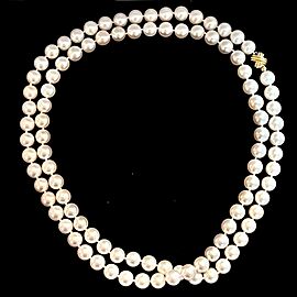 Tiffany & Co Estate Akoya Pearls Necklace 18k W Gold 9 mm Certified
