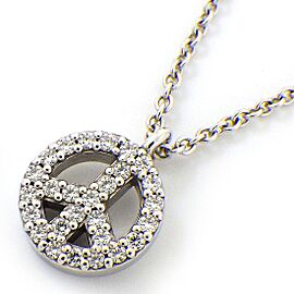 TIFFANY & Co 18K White Gold Metro Peace Diamond Necklace LXWBJ-527
