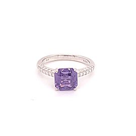 Purple Sapphire Diamond Ring 18k Gold Women 1.72 TCW Certified $3,950 913136