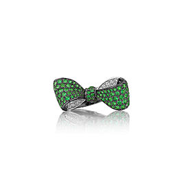 Bow Green Tsavorite & Diamond Ring - Mid