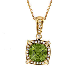 Peridot And Diamond Pendant Necklace