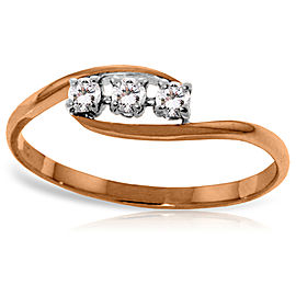 14K Solid Rose Gold Ring with0.15 CTW Natural Diamond