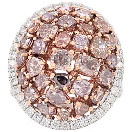 4.84 Carat Mixed Shaped Natural Pink Diamond Cluster Fashion Ring