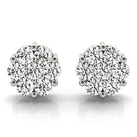 Classic 2.10 carat Diamond Cluster Earrings