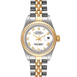 Rolex Datejust 26 Steel Yellow Gold White Roman Dial Mens Watch
