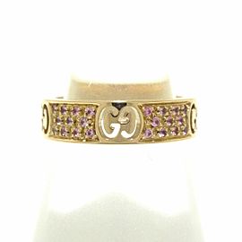 GUCCI 18k Pink Gold Sapphire Ring LXJG-53
