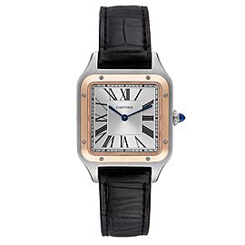 Cartier Santos Dumont Large Steel Rose Gold Mens Watch