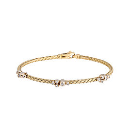 14k Yellow Gold 0.20 Ct. Diamond Basket Weave Bracelet