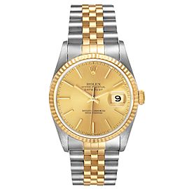 Rolex Datejust Stainless Steel Yellow Gold Mens Watch