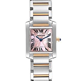 Cartier Tank Francaise Steel Rose Gold Mother of Pearl Watch