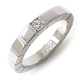 Cartier 18K white Gold Lanieres Wedding Diamond 4.5 US Ring B0274