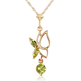 0.4 CTW 14K Solid Gold Flutter Fly Peridot Necklace