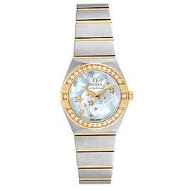 Omega Constellation Star Steel Yellow Gold Diamond Watch