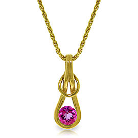0.65 CTW 14K Solid Gold No Barriers Pink Topaz Necklace