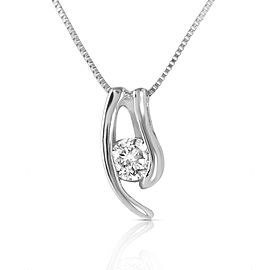 0.15 CTW 14K Solid White Gold Necklace Natural 0.15 CTW Diamond