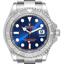 Rolex Yachtmaster Steel Platinum Blue Dial Mens Watch