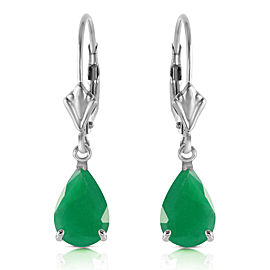 2 CTW 14K Solid White Gold Rivalry Emerald Earrings