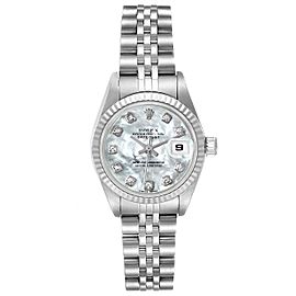 Rolex Datejust Steel White Gold MOP Diamond Ladies Watch