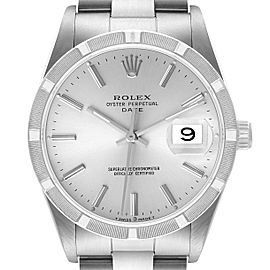 Rolex Date Silver Dial Oyster Bracelet Steel Mens Watch