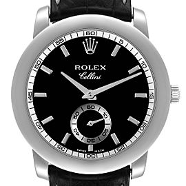 Rolex Cellini Cellinium 35mm Platinum Black Dial Mens Watch