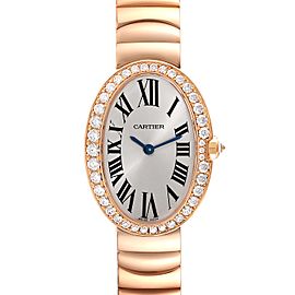 Cartier Baignoire 18K Rose Gold Diamond Ladies Watch