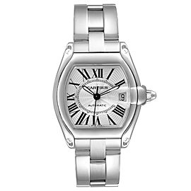 Cartier Roadster Large Silver Dial Steel Mens Watch