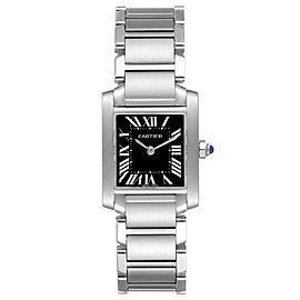 Cartier Tank Francaise Black Dial Steel Ladies Watch