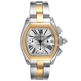 Cartier Roadster Chronograph Mens Steel Yellow Gold Watch