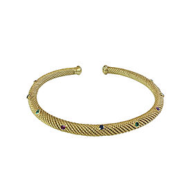 Vintage David Yurman Yellow Gold Choker Necklace with Stones