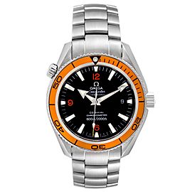 Omega Seamaster Planet Ocean XL Orange Bezel Mens Watch
