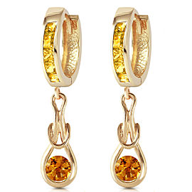2 CTW 14K Solid Gold Love Knot Citrine Earrings