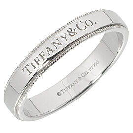 Tiffany & Co 950 Platinum Edge Milgrain US 9.5 Ring LXNK-762