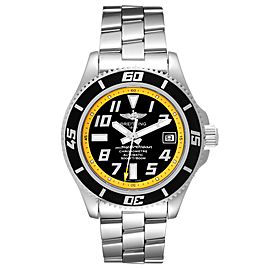 Breitling Superocean 42 Abyss Black Yellow Dial Mens Watch