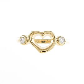 TIFFANY & Co 18K Yellow Gold Open Heart Diamond Ring LXGYMK-780
