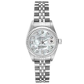 Rolex Datejust Steel White Gold MOP Diamond Ladies Watch