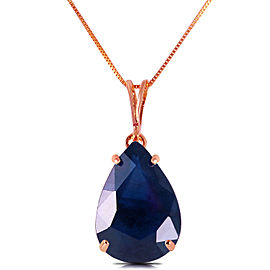 4.65 CTW 14K Solid Rose Gold Teardrop Sapphire Necklace
