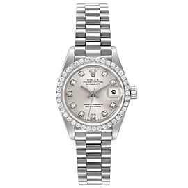 Rolex President Datejust 18k White Gold Diamond Ladies Watch